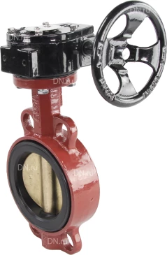 Затвор дисковый поворотный ABRA Ду40 Ру16 BUV-VF843D, межфланцевый, корпус - чугун, диск - бронза, редуктор, NBR в Хабаровске