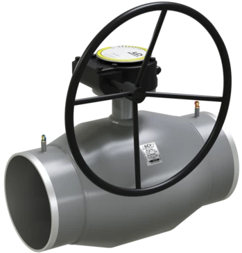 Кран шаровый LD КШЦПР Gas 100.025.П/П.03. из стали 09Г2С Ду100 Ру2,5МПа с редуктором в Хабаровске